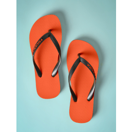 Neon orange flip flops store