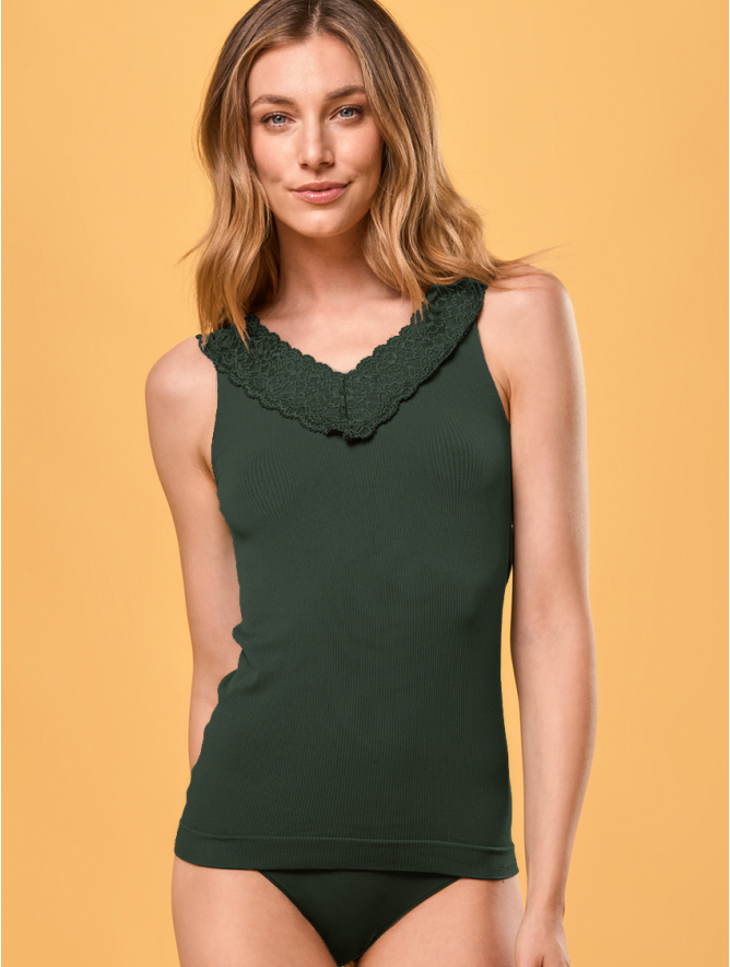 CAMISETA DE TIRANTES MUJER MIRIAM VERDE OSCURO