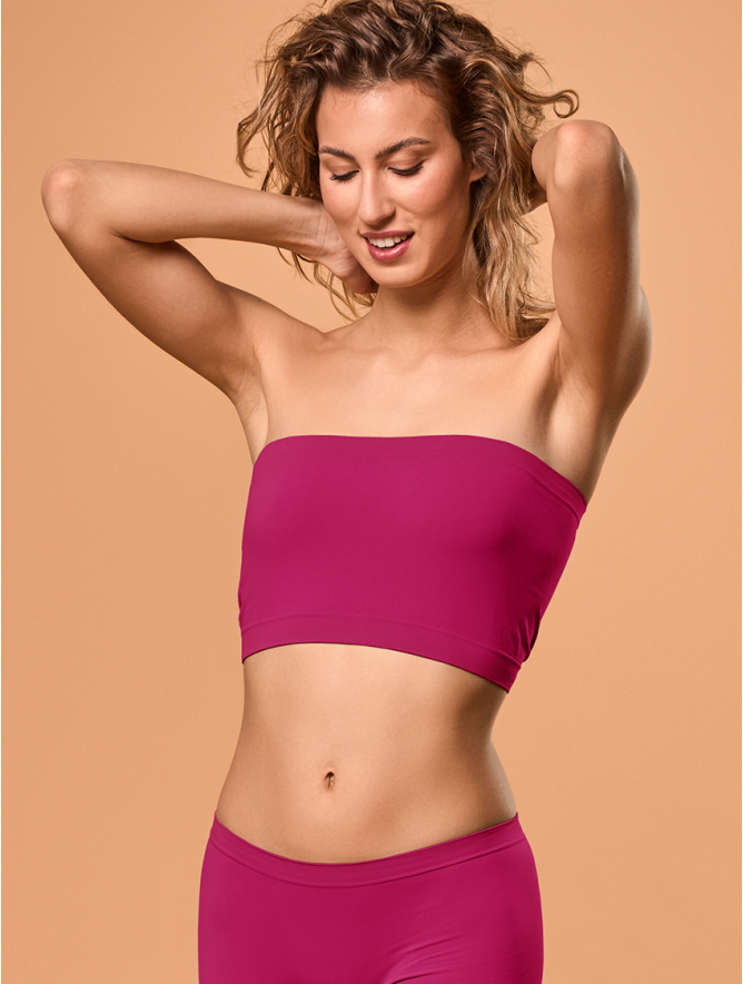 TOP MUJER SIN TIRANTES SANGRIA Focenza
