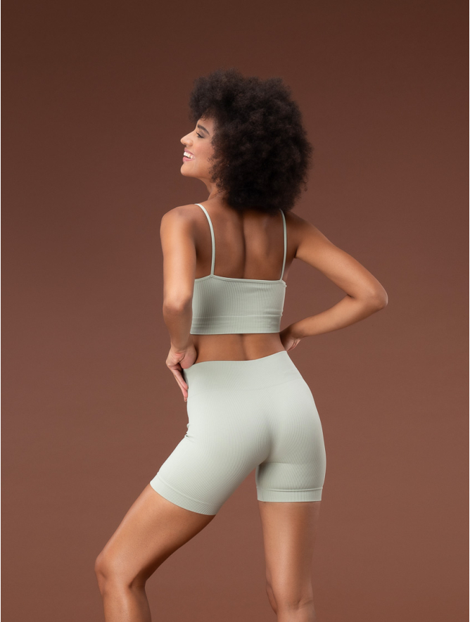 RIBBED SHORT LEGGINGS MINT | Focenza