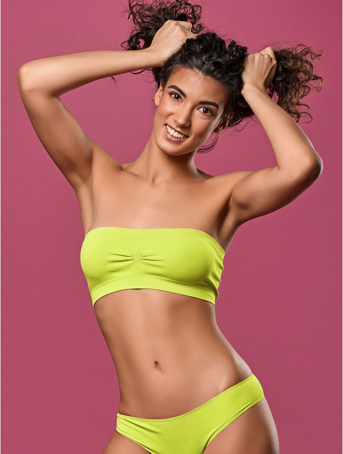 Neon yellow tube top shop