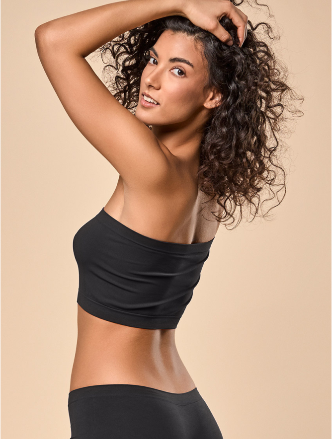 TOP MUJER SIN TIRANTES NEGRO Focenza