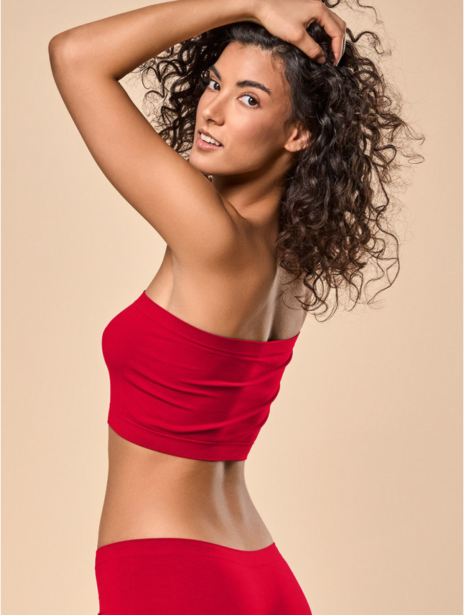 TOP MUJER SIN TIRANTES ROJO Focenza