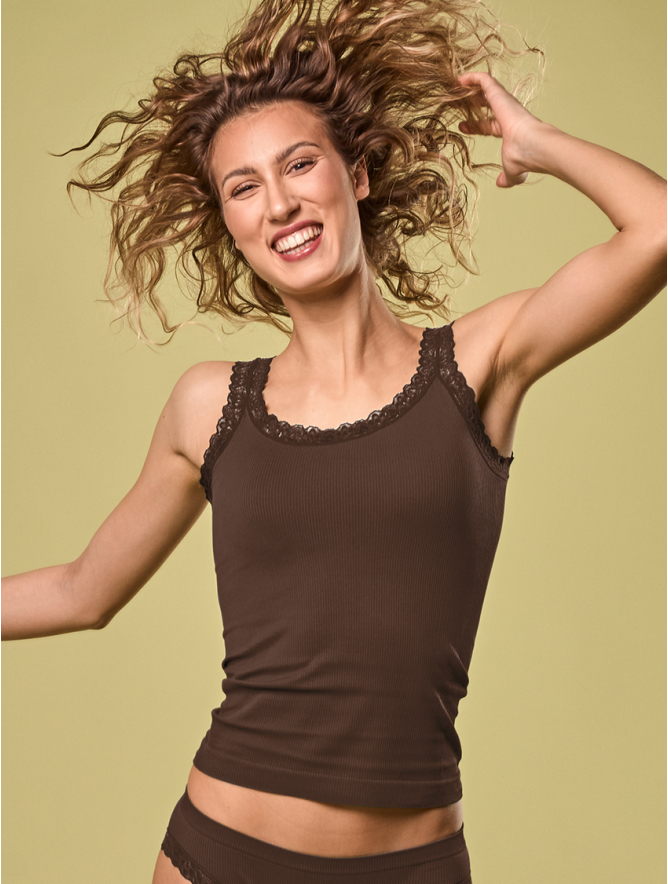 Camiseta marron chocolate mujer new arrivals
