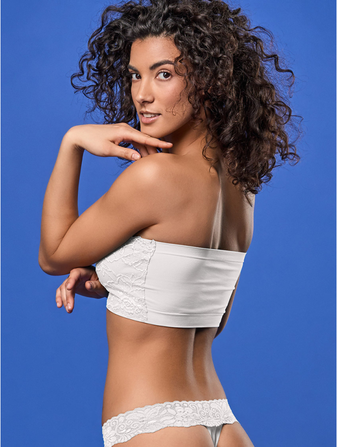 TOP DONNA FASCIA PIZZO BIANCO Focenza