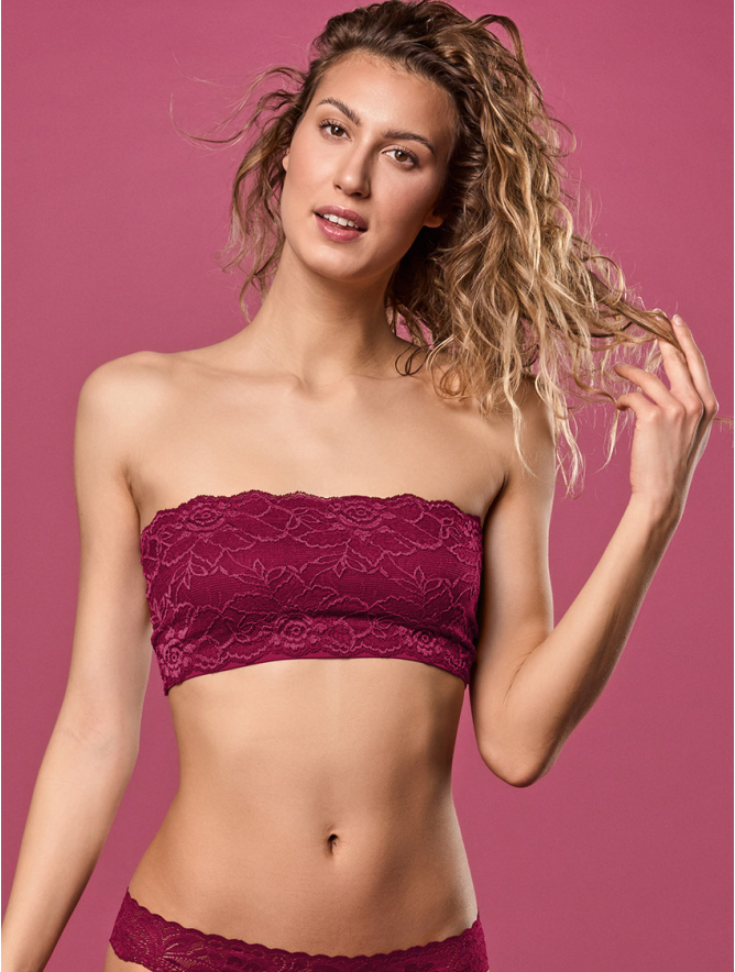 LACE TUBE TOP BORDEAUX Focenza