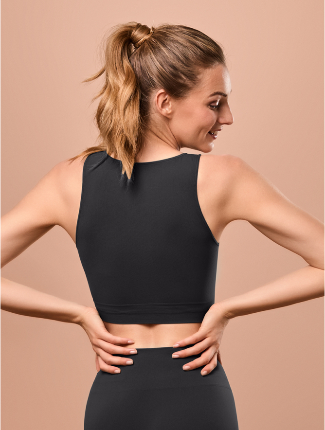 TOP MUJER TIRANTE ANCHO CON CUELLO REDONDO NEGRO