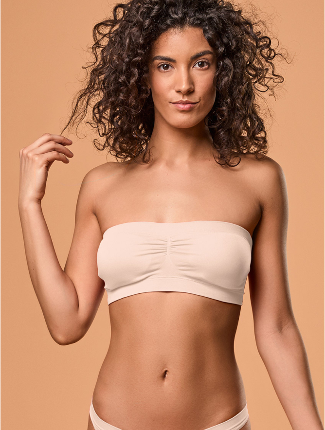 TUBE TOP WITH CUPS POWDER PINK | Focenza