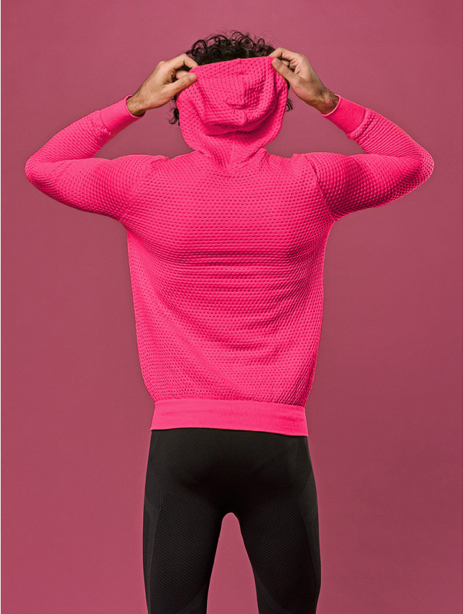 FELPA M L CON CAPPUCCIO UNISEX BUBBLE FLUO
