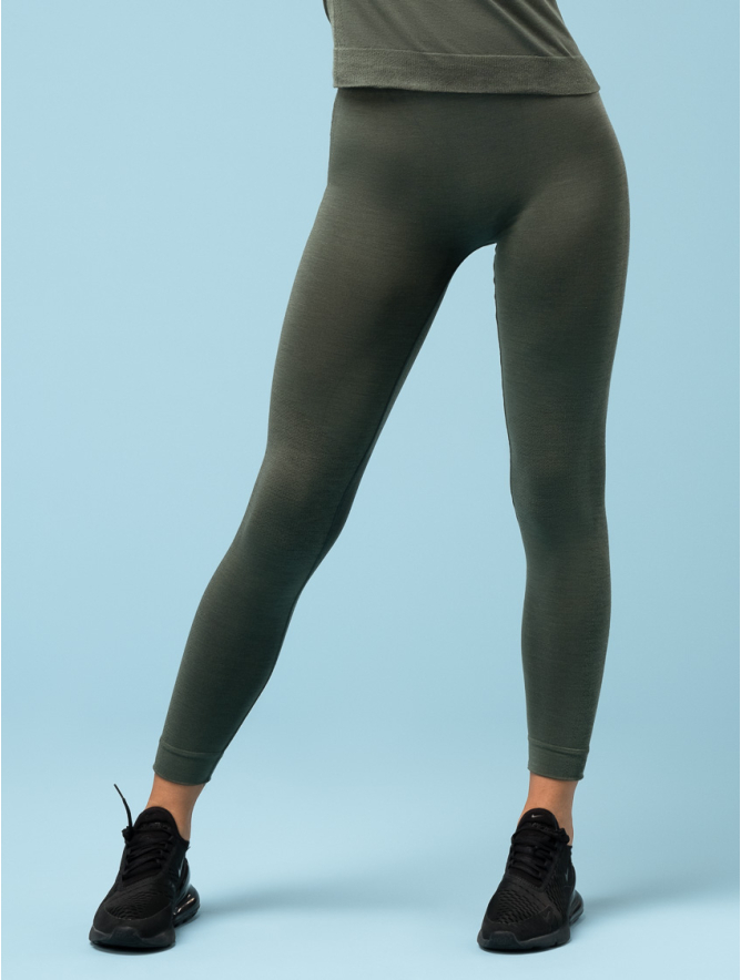 UNISEX LEGGINGS WOOL/DRYARN OLIVE | Focenza