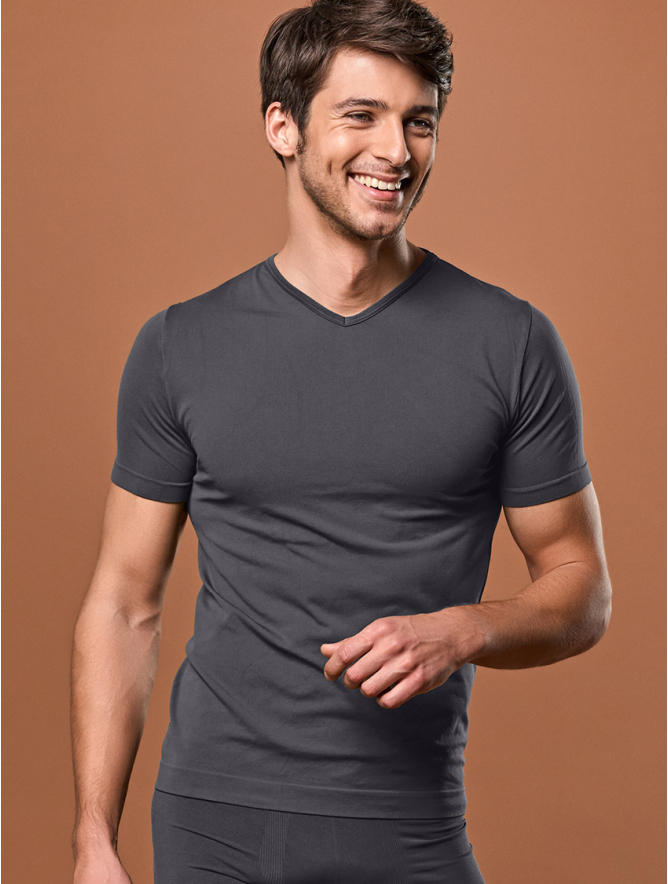 T SHIRT UOMO SCOLLO V ANTRACITE