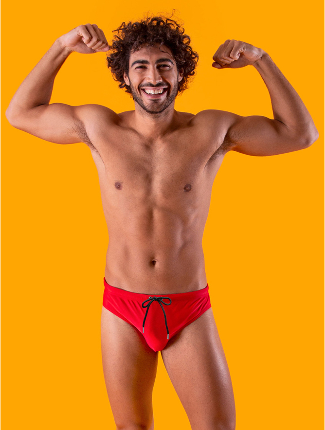 COSTUME UOMO SLIP TINTA UNITA ROSSO Focenza