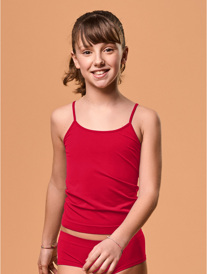 CAMISETA DE TIRANTES NINA ROJO