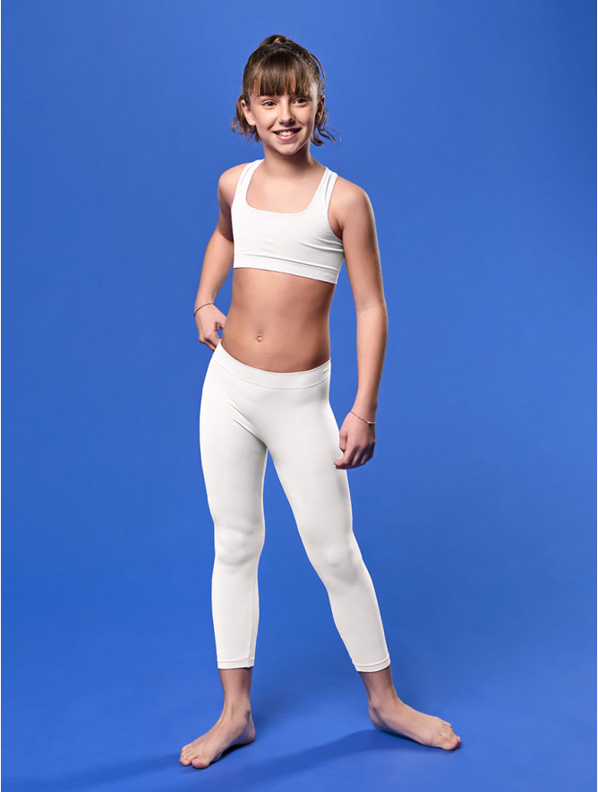 GIRLS LONG LEGGINGS WHITE Focenza