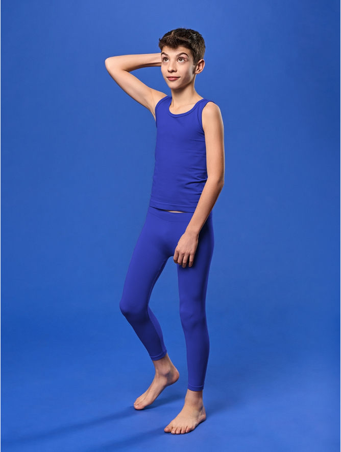 GIRLS LONG LEGGINGS BRIGHT BLUE