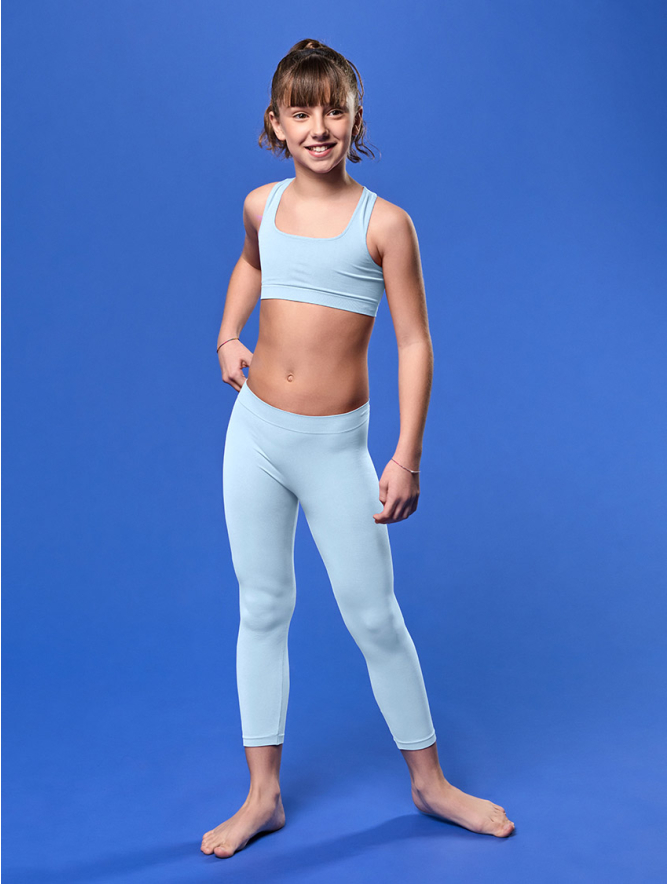 Light blue sports leggings top