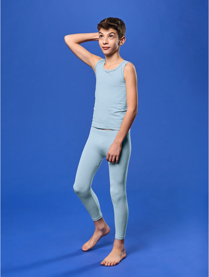 GIRLS LONG LEGGINGS LIGHT BLUE