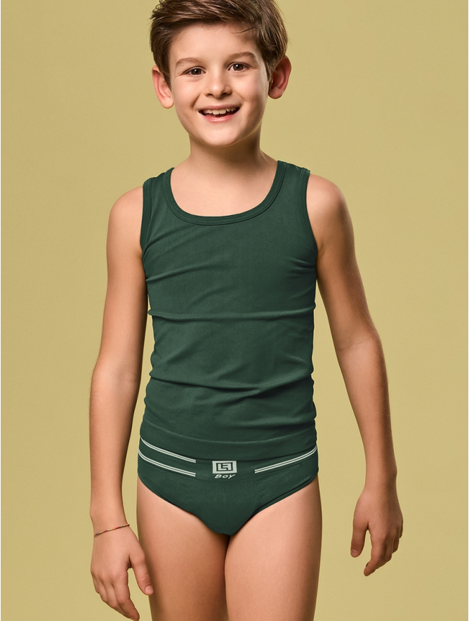 KIDS WIDE STRAP VEST DARK GREEN Focenza