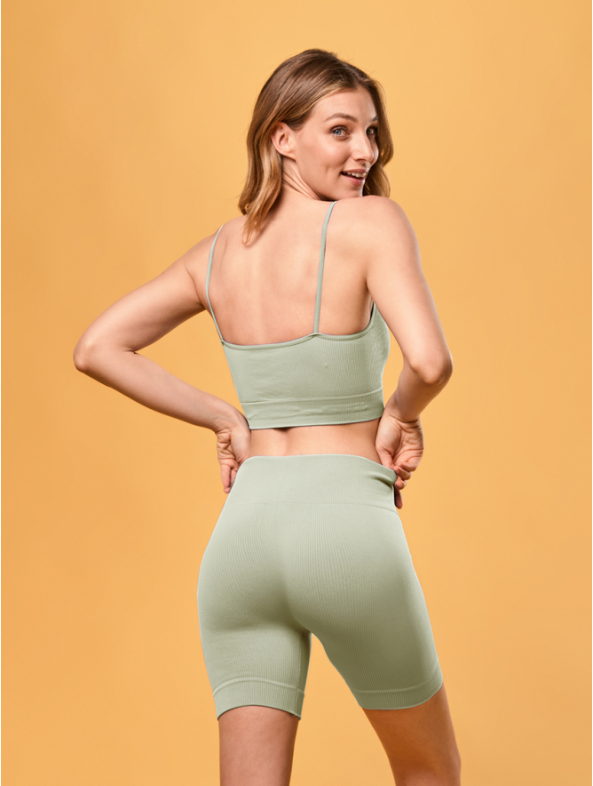 RIBBED SHORT LEGGINGS MINT | Focenza