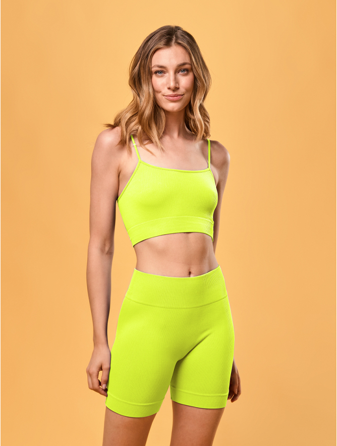Yellow cropped leggings top