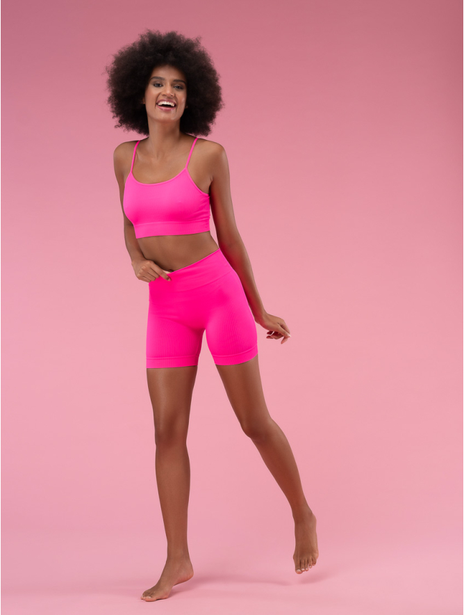 RIBBED SHORT LEGGINGS BUBBLE FLUO' | Focenza