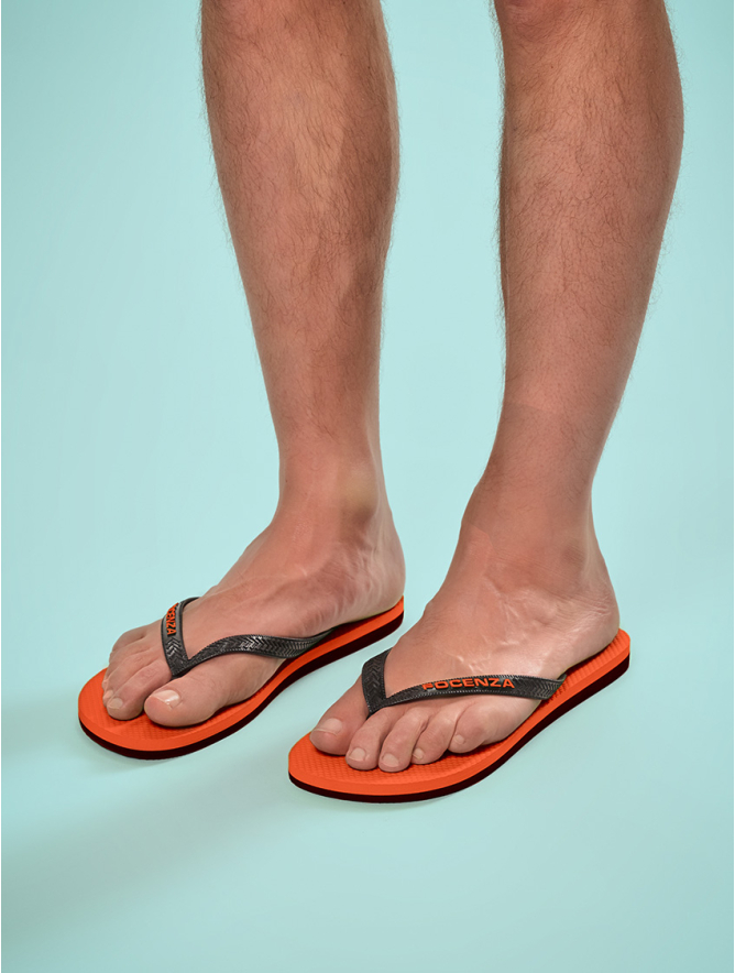 FLUO FLIP FLOP ORANGE/BLACK | Focenza