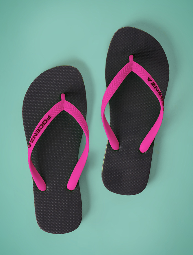 FLUO FLIP FLOPS SCHWARZ FUCHSIA Focenza