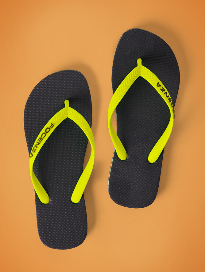 Black and yellow flip flops clearance