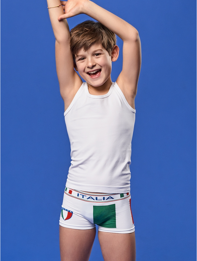 BOY WORLD CUP BOXER ITALY WHITE