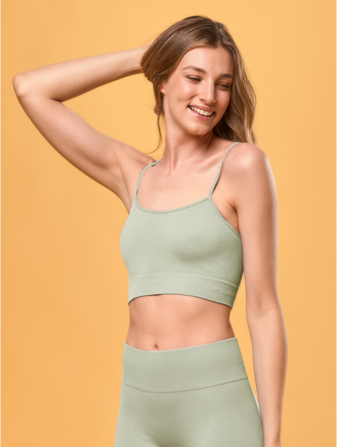 RIBBED TOP WITH THIN STRAPS MINT