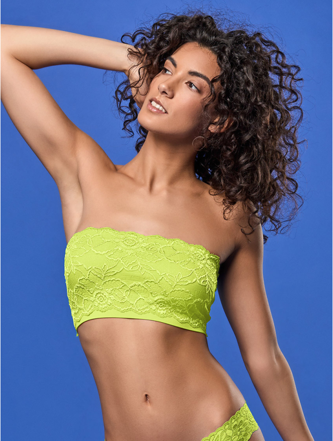 LACE TUBE TOP YELLOW FLUORESCENT