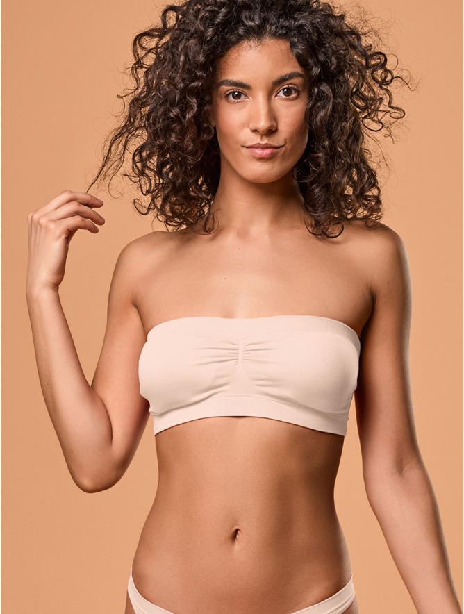 TUBE TOP WITH CUPS POWDER PINK