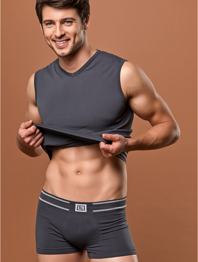 MEN'S SMOOTH BOXERS CHARCOAL GREY