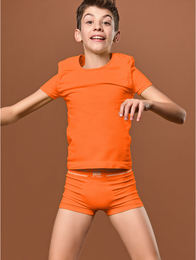 BOYS' BOXERS ORANGE FLUORESCENT